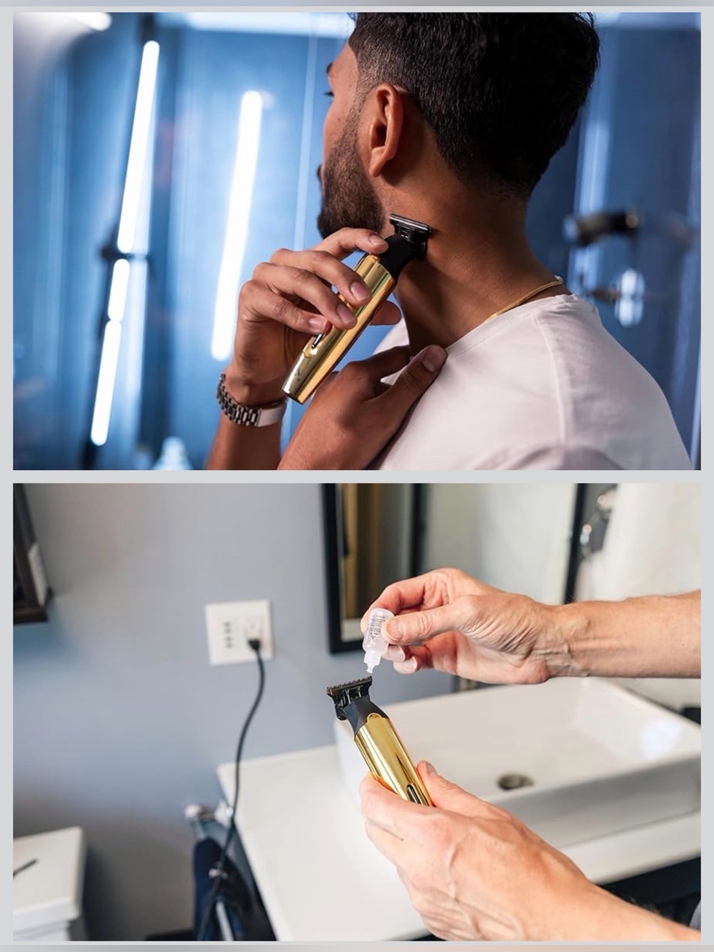 Andis Gold and Black Rechargeable Beard Trimmer with Guide Combs - Picture 4 of 11